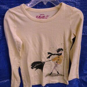 CREWCUTS COLLECTIBLE T girls WIND BLOWING GRAPHIC GLITTER RAIN CRYSTAL GEMS 8